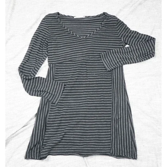 cut loose | Dresses | Cut Loose Dress Women Medium Gray Black Stripe Long  Sleeve Fitted Mini Lagenlook | Poshmark
